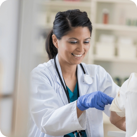 Healthcare professional in medical setting